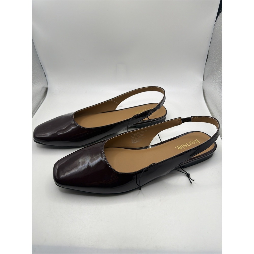 Kensie Felice Women's Red Leather Slingback Square Toe Dress Shoes. Size 7.5